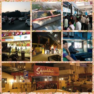 Busy Junction, Cement water tanks for animals, Train journey, Eating out and crowds heading out of Garba