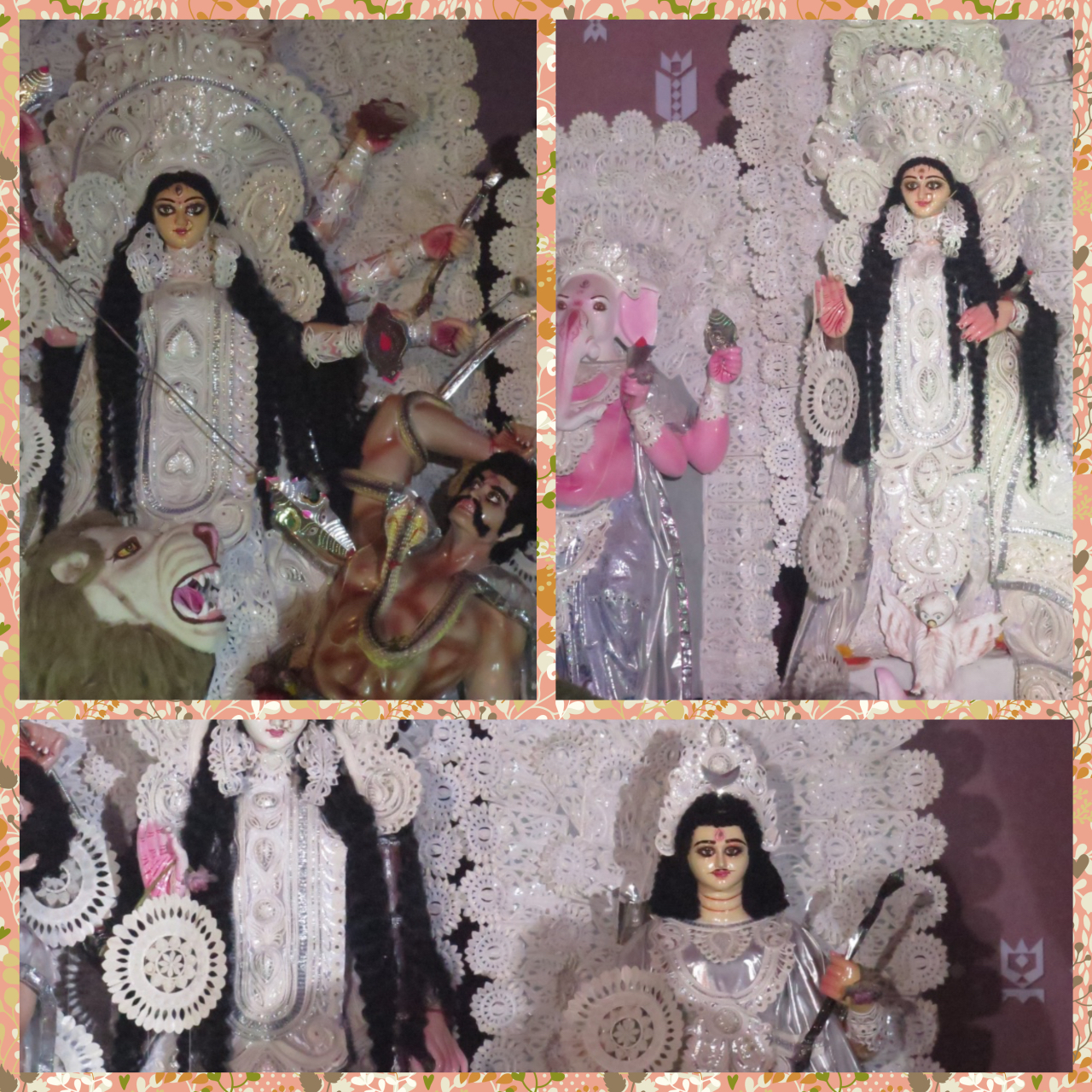 A closer look at the idols of Durga, Ganesh, Saraswati, Lakshmi and Kartikeya