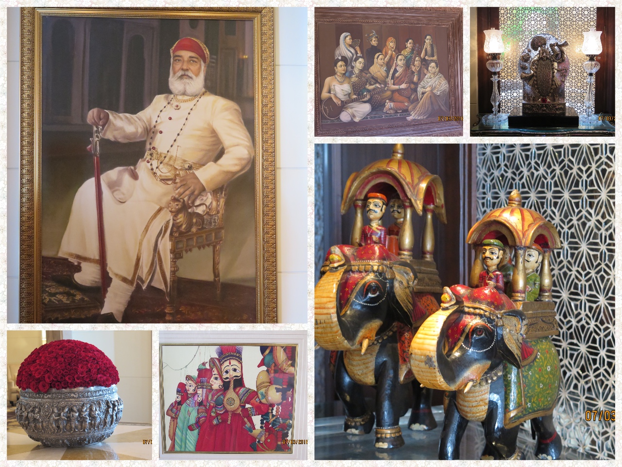 Portrait of Arvind Singh Mewar, A Ravi Varma, Shrinathji, Floral arrangement, Rajasthani Artwork and Wooden toys of Udaipur