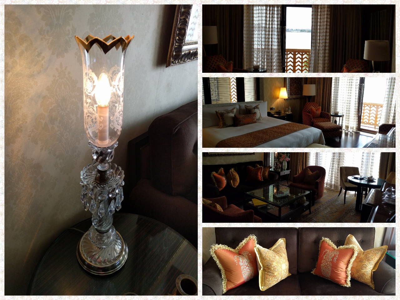 Ornate candle lamp, Living area, Balcony and bedroom