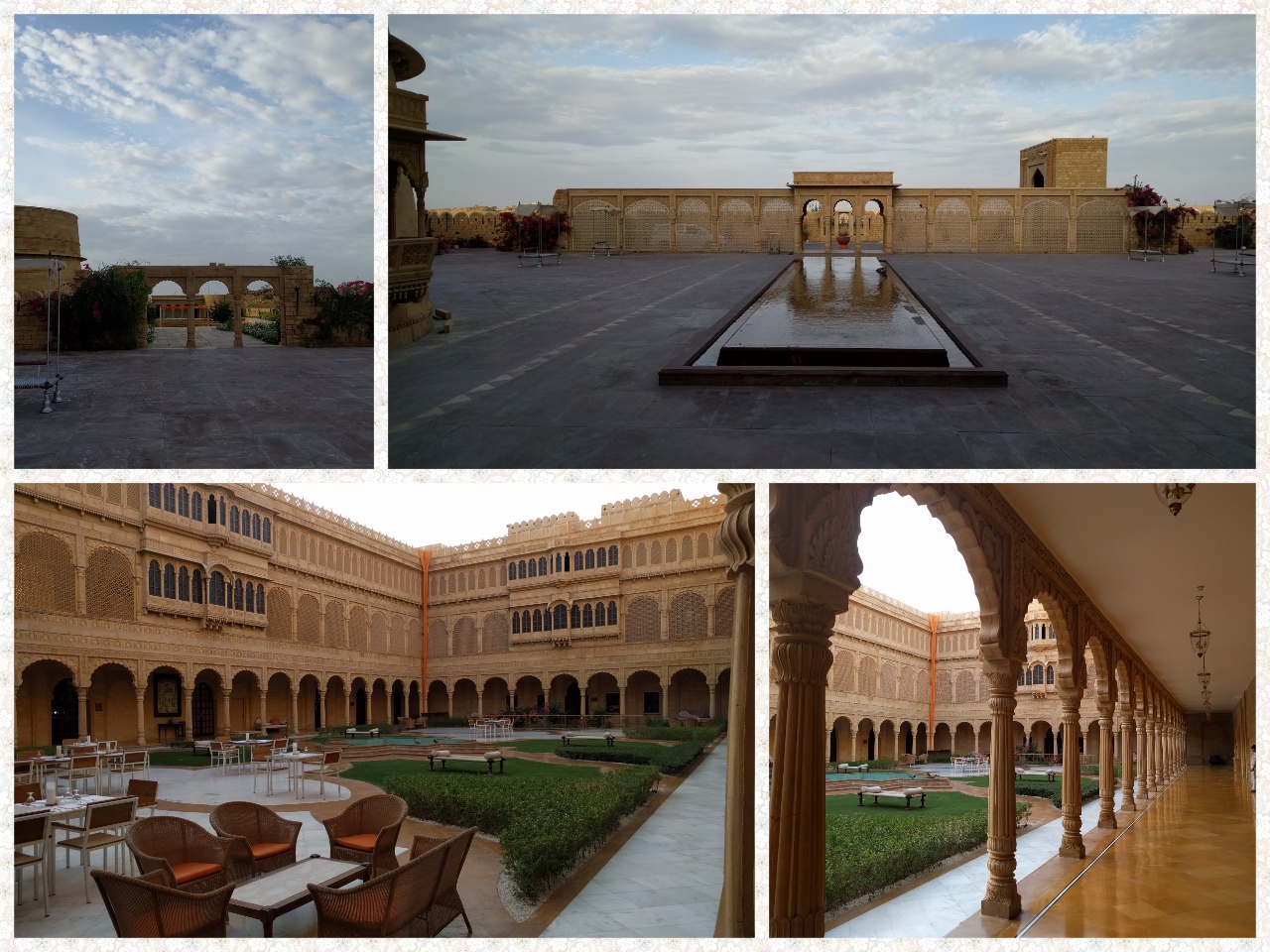The Suryagarh palace and the courtyard