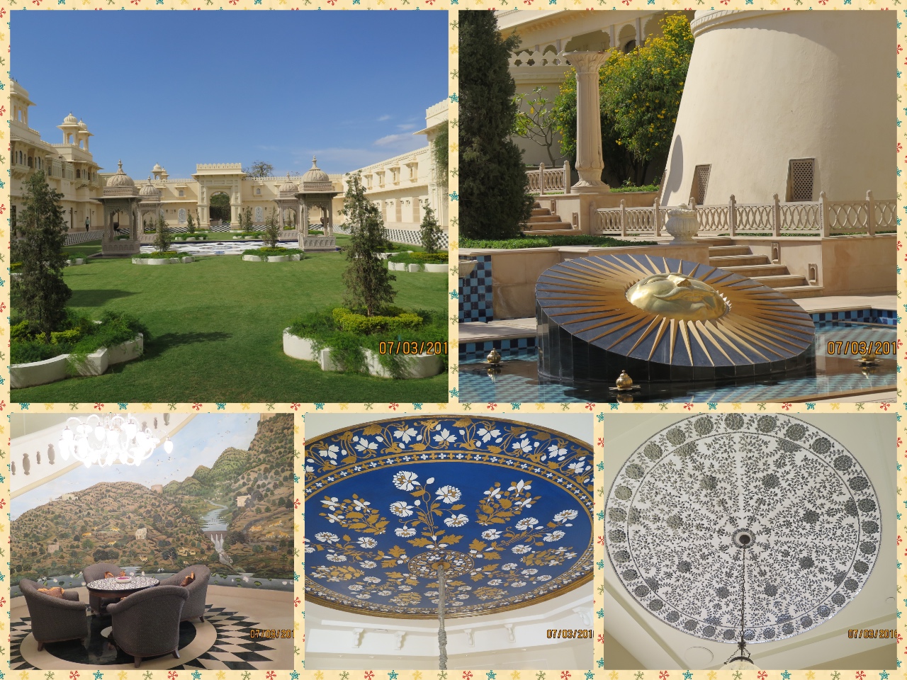 The Palace hotel lawns, lobby and eye catching ceilings