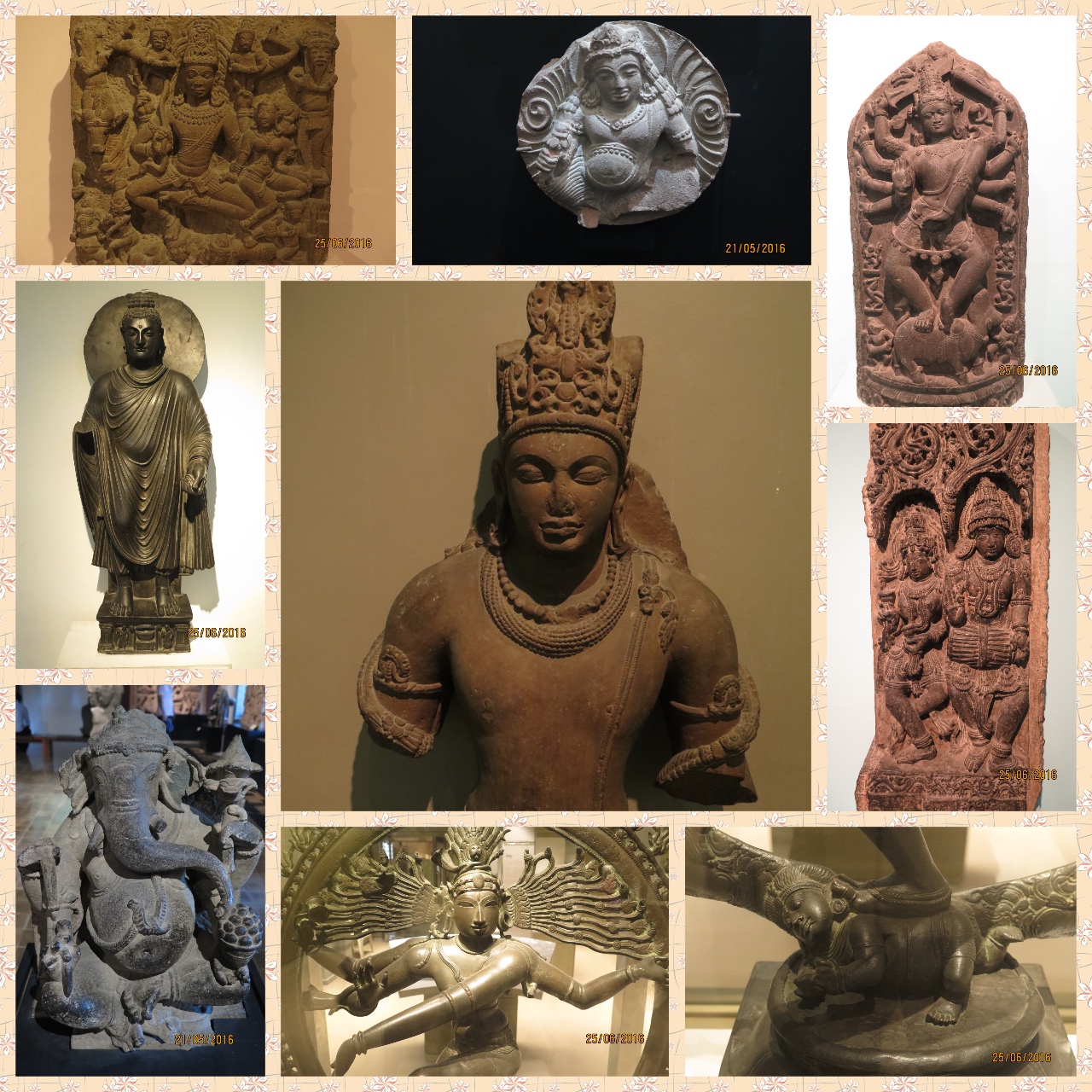 The Stone and Bronze sculpture sections in both the Museums across various epochs. Vishnu, Ganesh, Kuber, Durga and Buddha are common themes