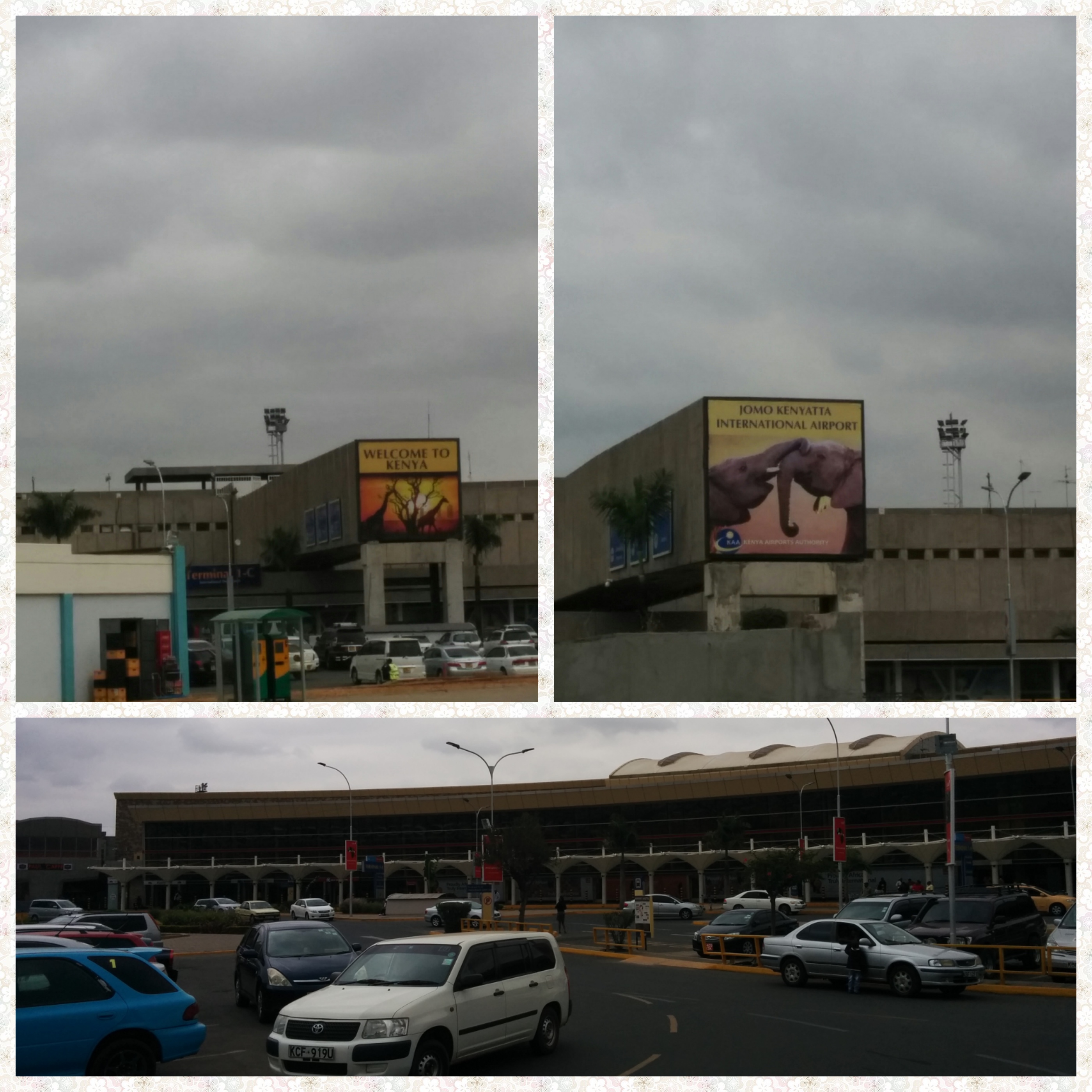 Joao Kenyatta International airport welcome sign and airport premises