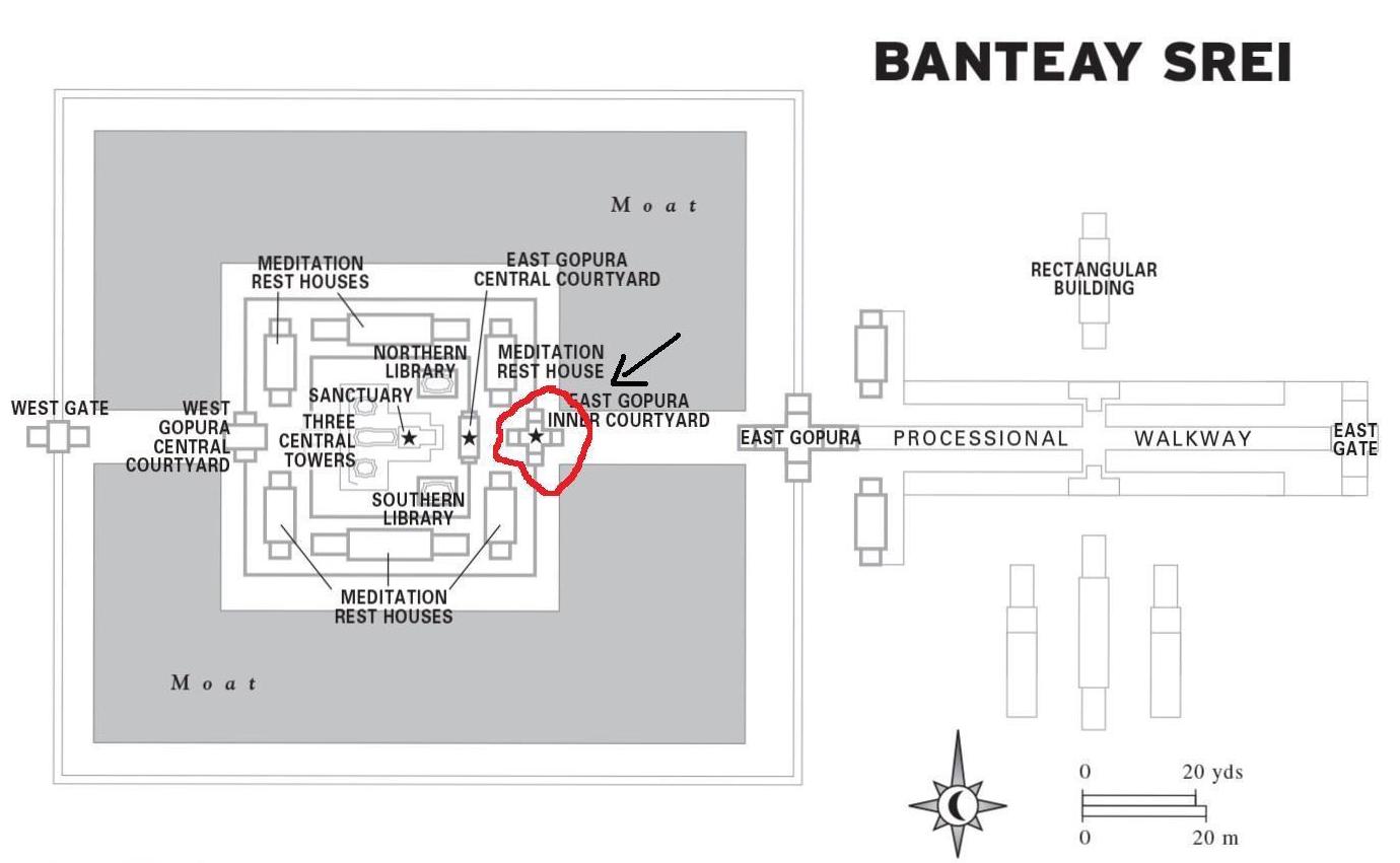 The Plan view of Banteay Srei Temple