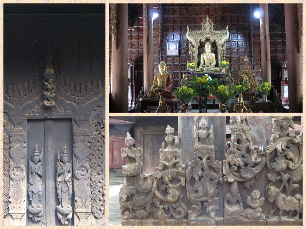 The main shrine is in the auspicious East-West direction. Large parts of the monastery are served by ample natural light and excellent cross ventilation. Figurines representing door keepers to the shrine can be seen along with frescos which detail Buddha's life.