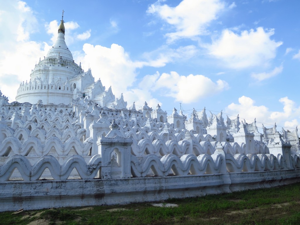 The Hsinbyume is said to resemble Mt Meru, the axis of the universe that is attained after one crosses the 7 seas seen here in a beautiful representation. The climb up is short and each step is about a foot higher than the other. It is well worth the effort to climb up to the top.