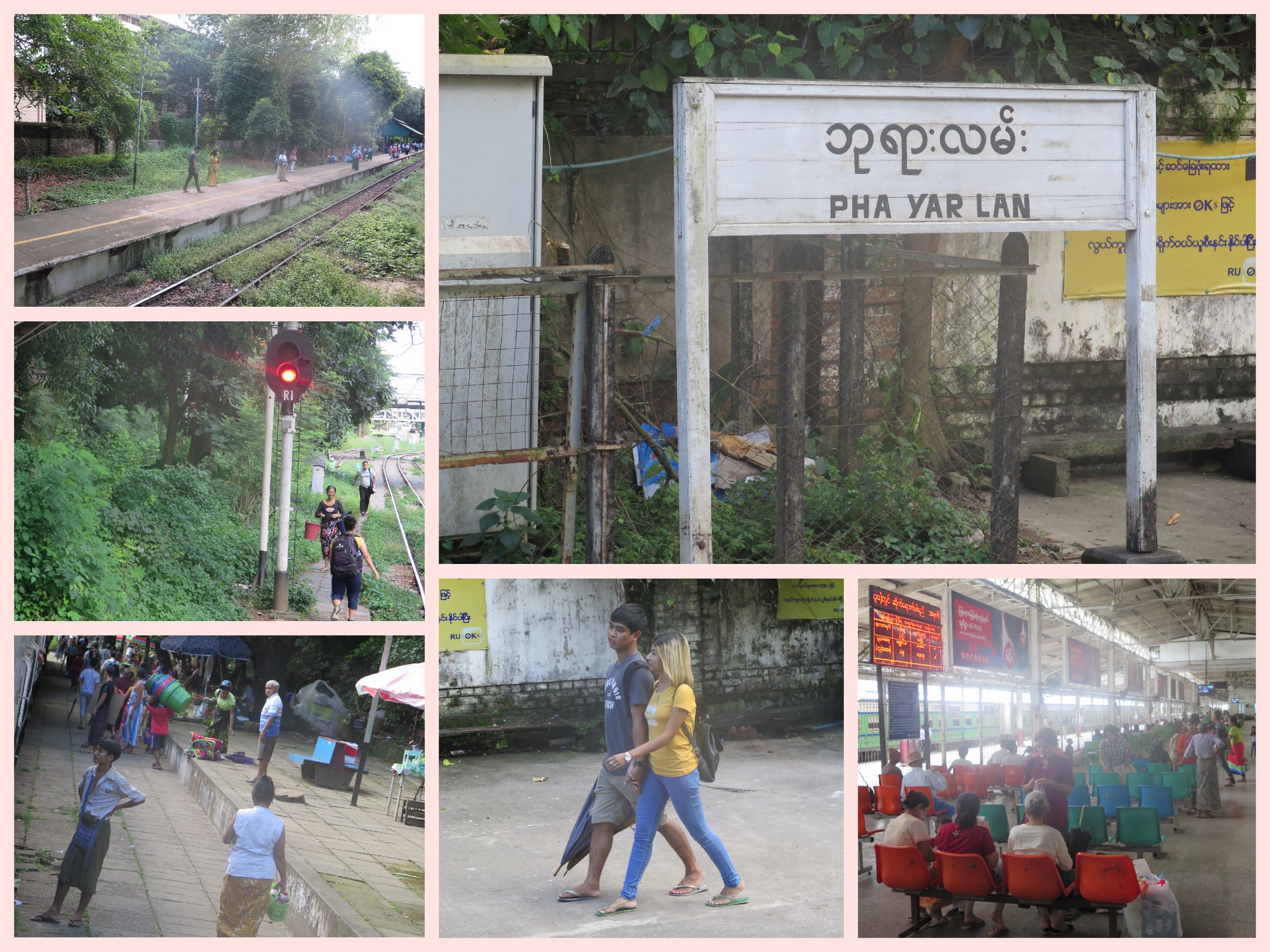 Station platforms and waiting area of Yangon central