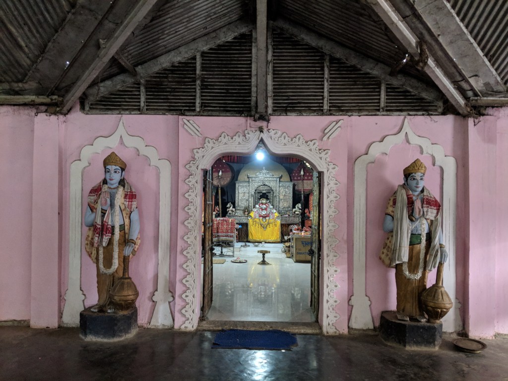 Jaya and Vijaya Guarding the entrance to the shrine of Krishna at the Auniati Satra