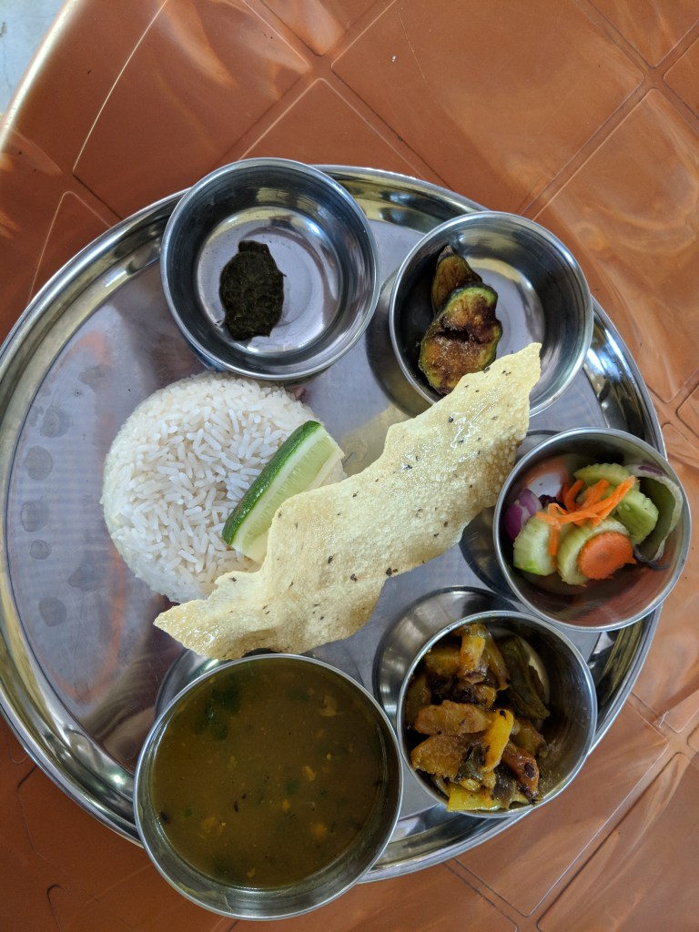 Great Seven a simple Non-Descript place served us a delicious Thali. Rice, Dhal, A Vegetable and two stand out items - A Brinjal slice that was pan fried and a Chutney supposedly made with Assam's hottest chilli - The Bhut Jholokia. All of Rs 70/-