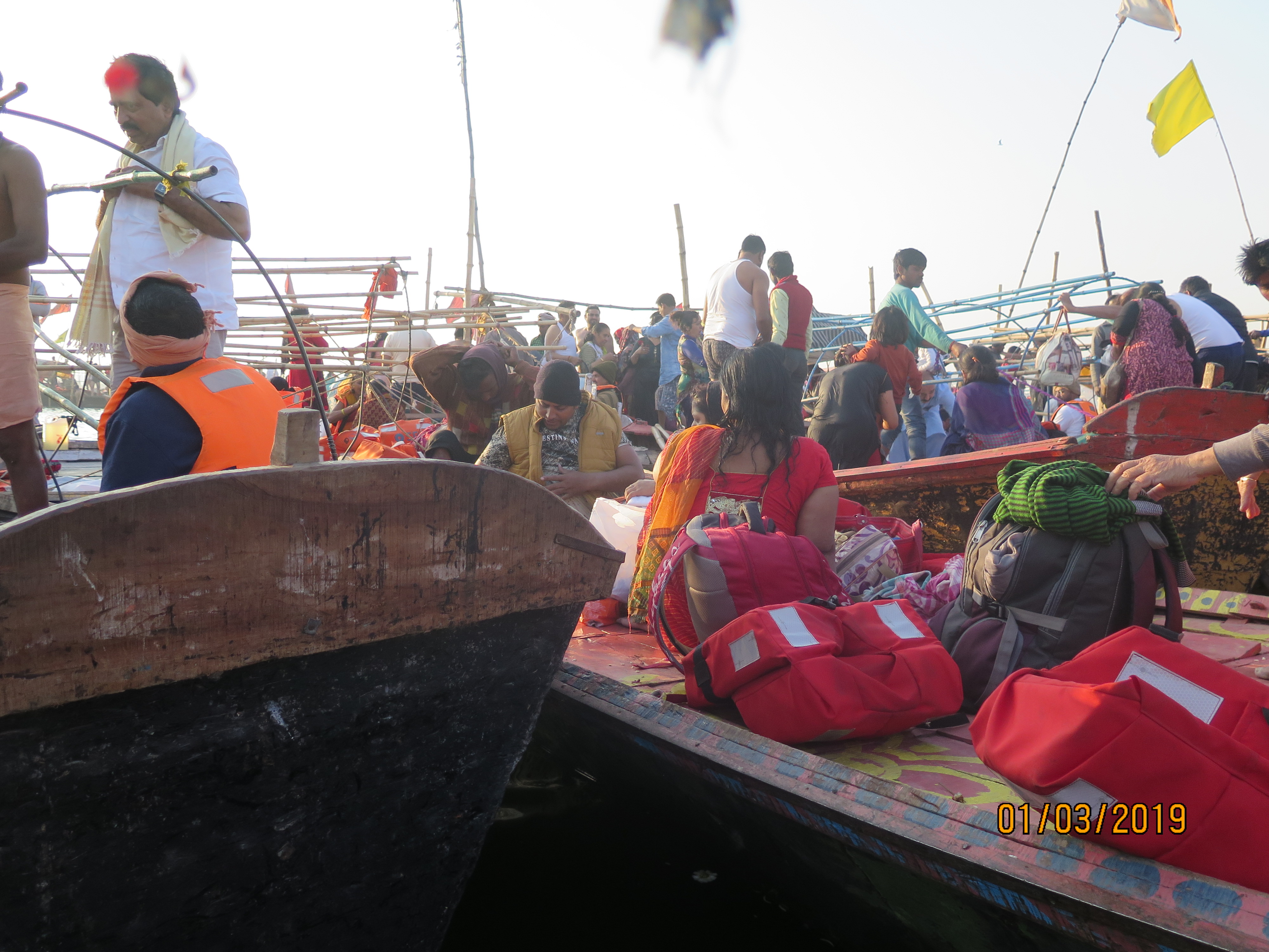 Boats parked at the confluence/sangam